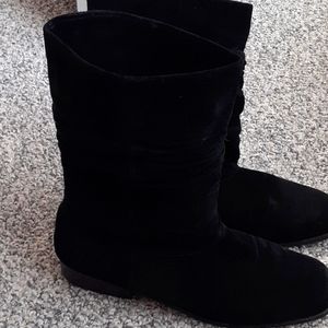 Black Suede Midcalf Boots